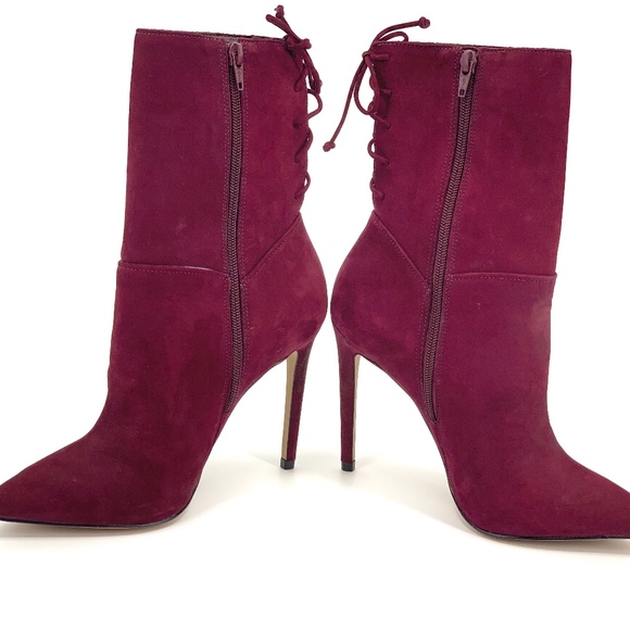 Aldo Suede Heeled Boots w/ Lace Up Back - Picture 6 of 8